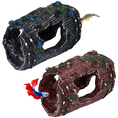 2Pcs 2 Colors Resin Stump Display Decorations DJEW-GF0001-87-1
