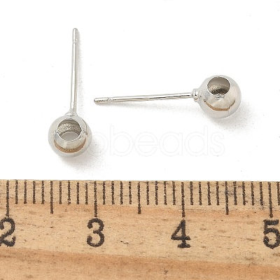 Brass Stud Earring Findings KK-G518-01P-1