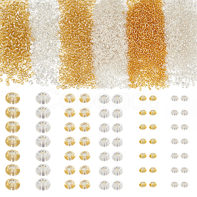 6 Styles 4144 Pcs Glass Seed Beads SEED-HY0001-19-1
