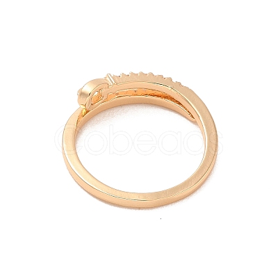Brass Micro Pave Cubic Zirconia Open Cuff Rings RJEW-R146-05A-KCG-1