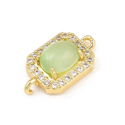 Brass Micro Pave Clear Cubic Zirconia Connector Charms CU-CBAFB7D-04G-02-1