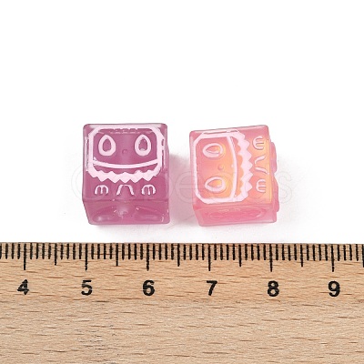 Transparent Resin Enamel Beads RESI-L047-17-1