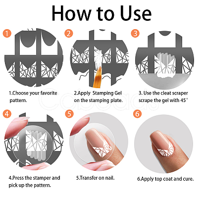 Stainless Steel DIY Nail Art Templates MRMJ-WH0092-224-1