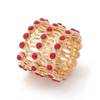 Rhinestone Folding Retractable Ring Bracelet RJEW-G252-02G-02-1