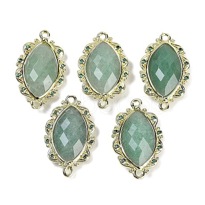 Natural Green Aventurine Faceted Horse Eye Links G-B126-02G-04-1