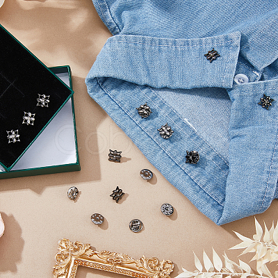 20Pcs Flower Alloy Rhinestone Lapel Pin Backs for Backpack Clothes JEWB-FH0002-72B-1