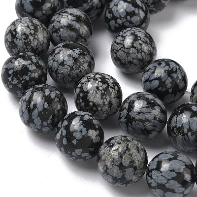 Natural Snowflake Obsidian Beads Strands G-F818-A10-16mm-1