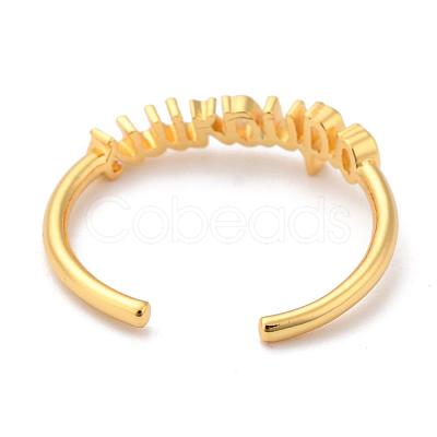 Constellation/Zodiac Sign Brass Cuff Rings RJEW-J074-05G-J-1
