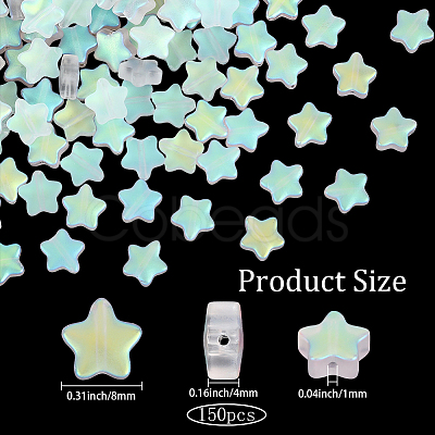 150Pcs Spray Painted Glass Beads GLAA-PA0001-83-1