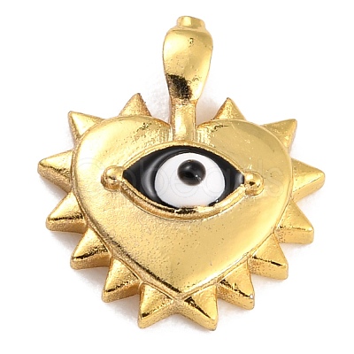 Golden Brass Enamel Pendants KK-P197-14G-1