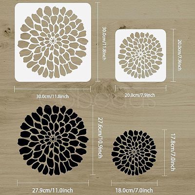 2Pcs 2 Styles PET Hollow Out Drawing Painting Stencils Sets DIY-WH0383-0083-1