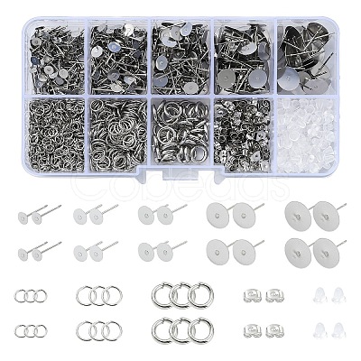 DIY 304 Stainless Steel Stud Earring Making Kits DIY-YW0010-50-1