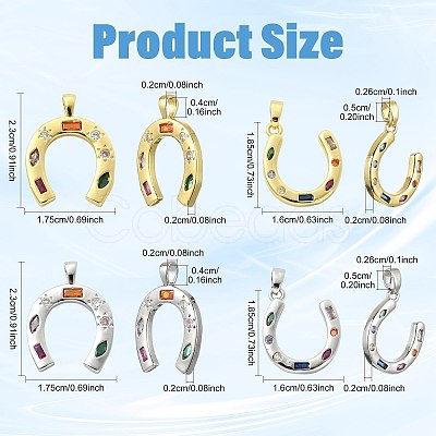 2Pcs Brass Micro Pave Cubic Zirconia Pendants KK-FS0002-14P-1