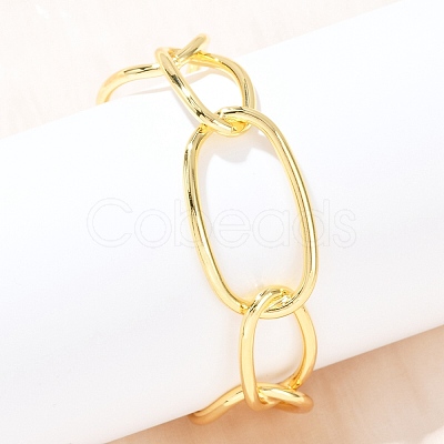 Brass Cuff Bangles for Women BJEW-C112-10G-1