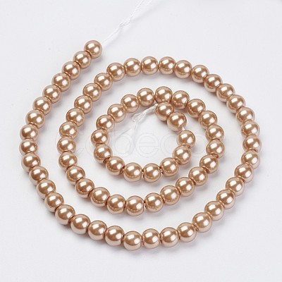 Eco-Friendly Dyed Glass Pearl Beads Strands HY-A008-6mm-RB045-1