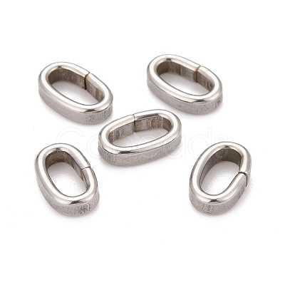 Tarnish Resistant Oval 201 Stainless Steel Slide Charms STAS-D111-06-1