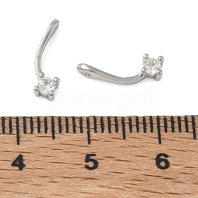Brass Pave Clear Cubic Zirconia Charms CU-CBA9FFD-11P-02-1