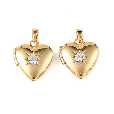 Brass Crystal Rhinestone Locket Pendants KK-CBA7157-07G-1