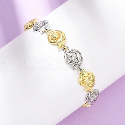 Brass Link Chain Bracelets for Women BJEW-G762-01GP-01-1