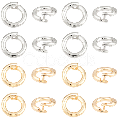 20Pcs 2 Colors Brass Locking Jump Rings KK-BBC0023-07B-1
