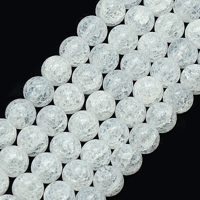 Synthetic Crackle Quartz Round Beads Strands G-L155-10mm-03-1