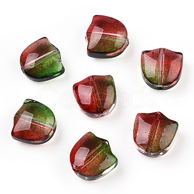 Two Tone Spray Painted Transparent Glass Beads X-GLAA-T022-26-B01-1