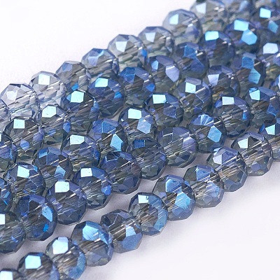 Faceted Rondelle Electroplate Glass Beads Strands X-EGLA-D020-3x2mm-59-1