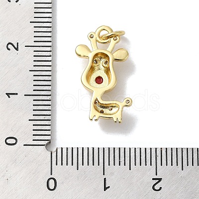 Rack Plating Brass Micro Pave Cubic Zirconia Enamel Pendants KK-K377-88G-02-1