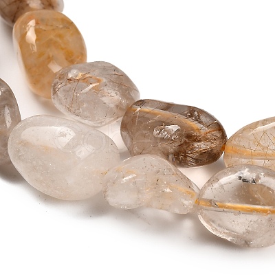 Natural Gold Rutilated Quartz Beads Strands G-P568-C09-01-1
