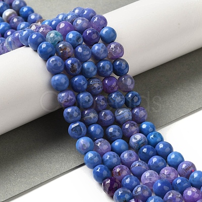 Dyed & Heated Natural Fire Crackle Agate Beads Strands G-P539-B01-03-1