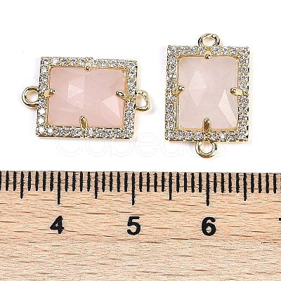 Natural Rose Quartz Faceted Rectangle Links G-I375-07G-09-1