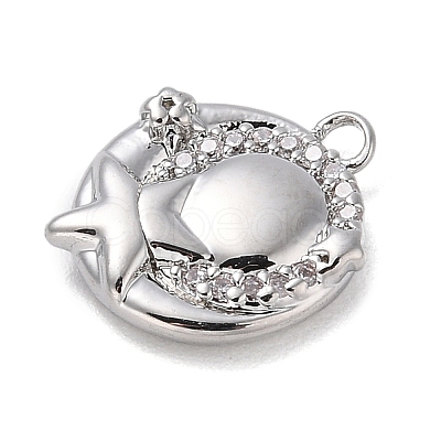 Brass with Cubic Zirconia Charms KK-Q817-03P-1