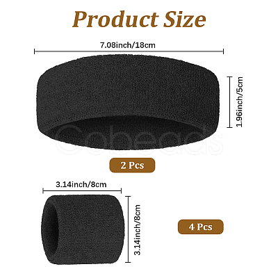 2 Bags Cotton Sports Headband & Wristband Set AJEW-CN0004-74B-1