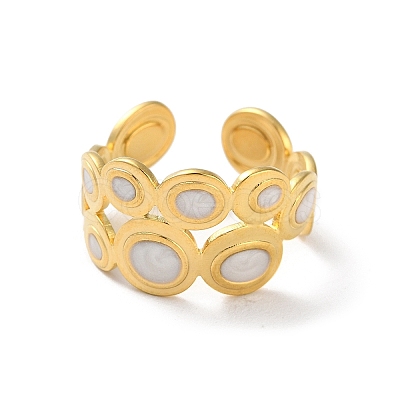 304 Stainless Steel Enamel Cuff Rings RJEW-M171-38G-1