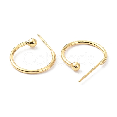Brass Stud Earrings KK-P205-02G-1