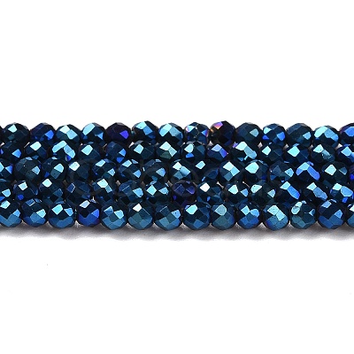 Electroplate Glass Beads Strands GLAA-H021-01A-FP03-1