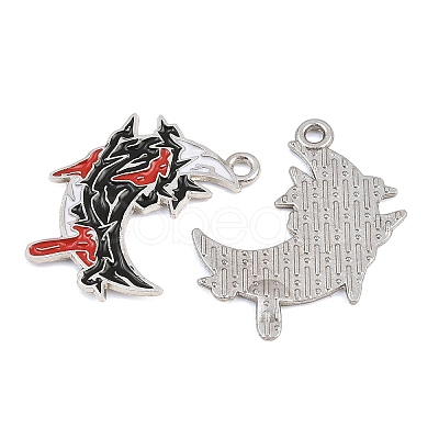 Alloy with Black Enamel Pendants AL-CBA2919-02P-10-1
