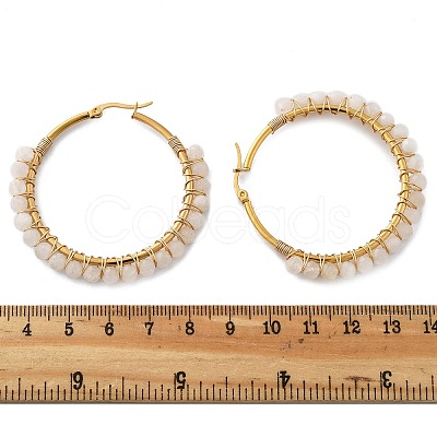 Beaded Hoop Earrings X-EJEW-JE03830-01-1