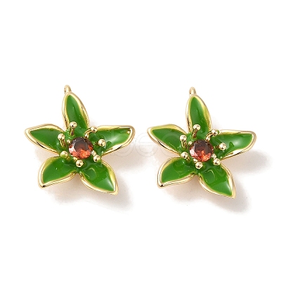 Brass Enamel Pendants KK-S368-13G-01-1