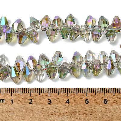 Transparent Electroplate Glass Beads Strands GLAA-K064-06A-HP02-1