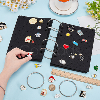 12Pcs Polyester Enamel Pin Storage Organizer Binder Sheet AJEW-OC0015-23-1