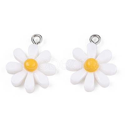 Opaque Resin Pendants X-RESI-WH0037-01B-1