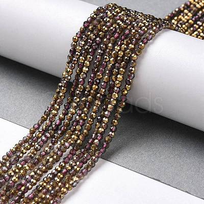 Transparent Electroplate Glass Beads Strands LS-GLAA-H021-01A-HP07-1