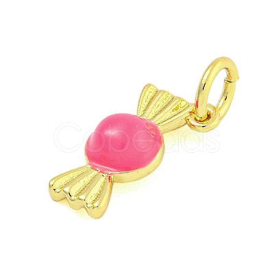 Rack Plating Brass Enamel Pendants KK-U021-04B-G-1