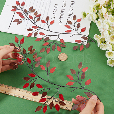 Iron Leaves Branch Wall Decorations AJEW-WH0513-30B-1