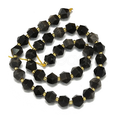 Natural Silver Obsidian Beads Strands G-I376-A31-01-1