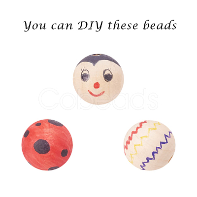 Unfinished Wood Beads X-WOOD-S651-30mm-LF-1