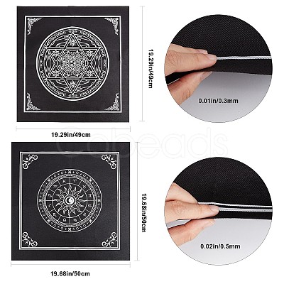 CREATCABIN 2 Sheets 2 Style Non-Woven Fabric Tarot Tablecloth for Divination AJEW-CN0001-61B-1