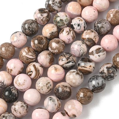 Natural Argentina Rhodonite Beads Strands G-G271-B02-6mm-1