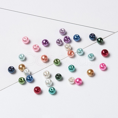 18 Colors Glass Pearl Beads HY-JQ0001-8mm-02-1